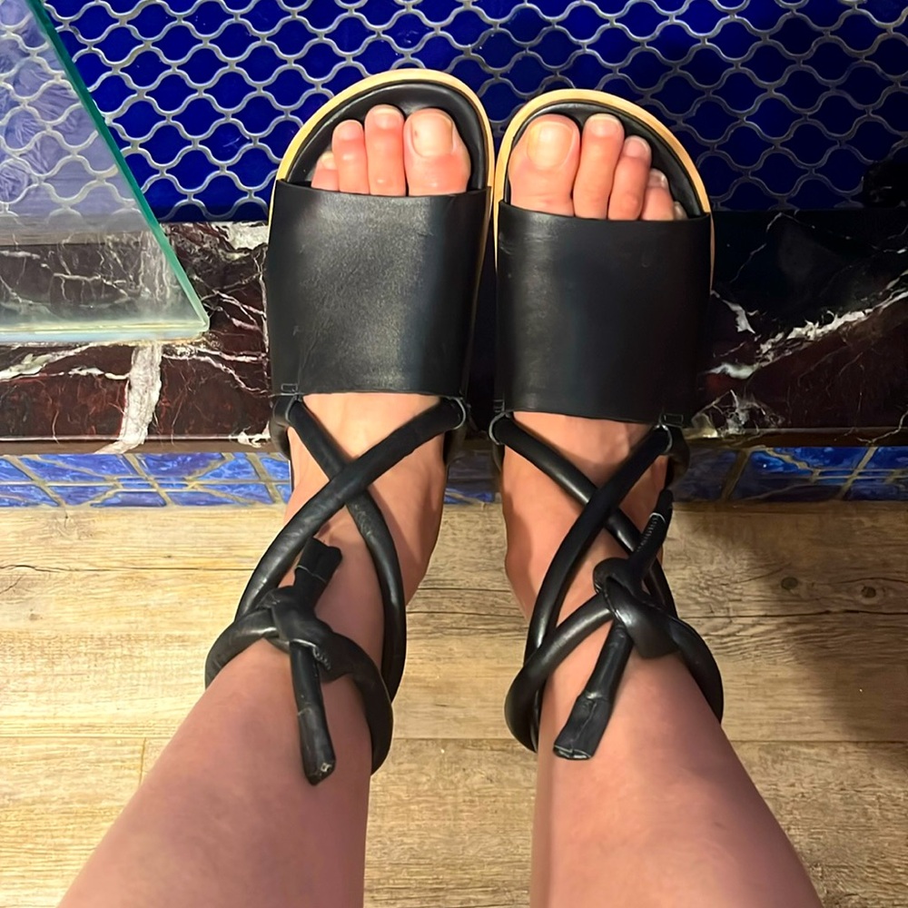 WORN ONCE Wal & Pai Sandals with ties size 41